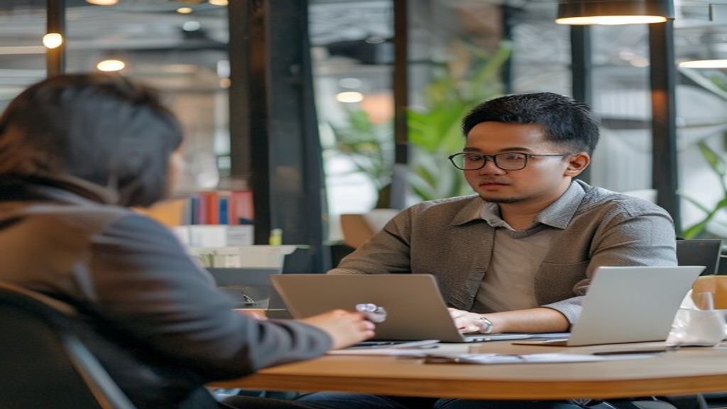 Ilustrasi bisnis online sukses dengan grafik penjualan meningkat