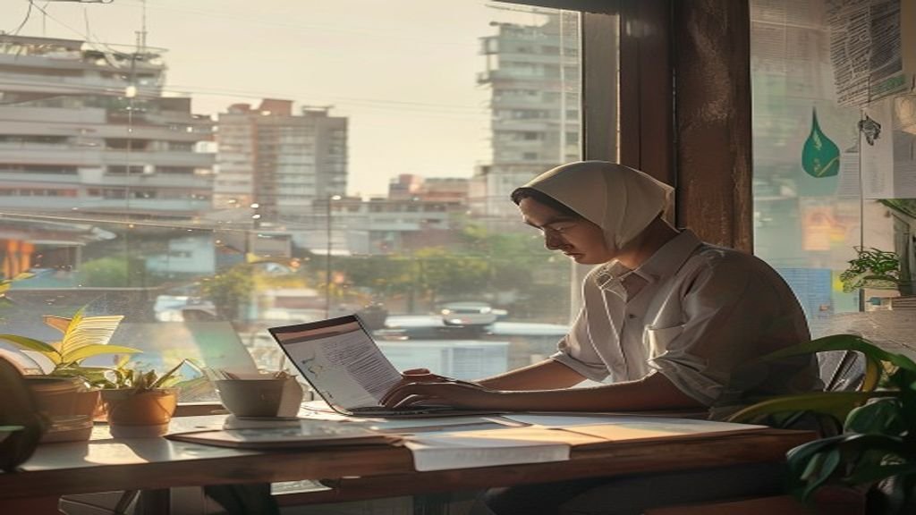 Ilustrasi konsep bisnis yang sukses dengan grafik naik