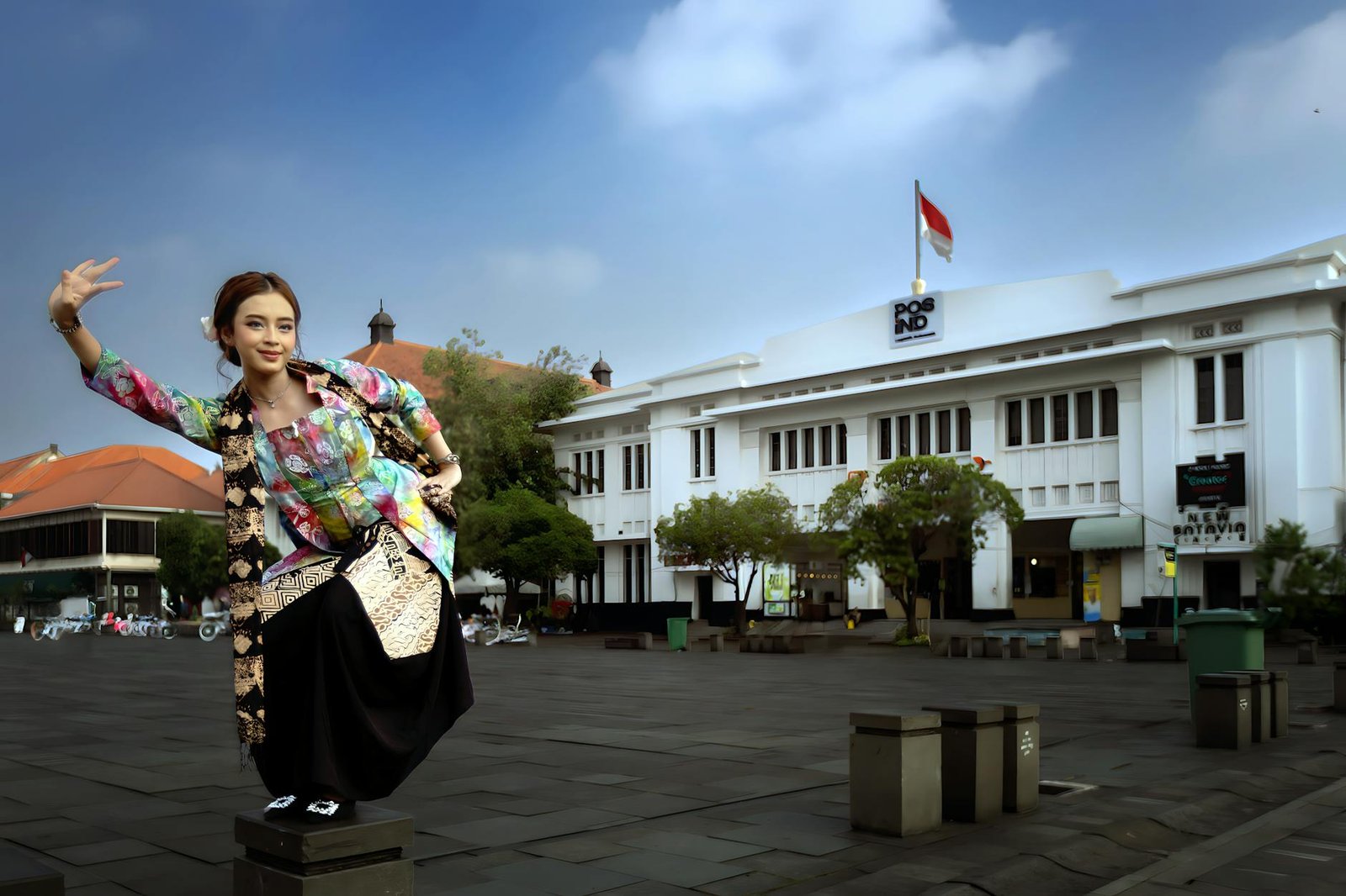 Ilustrasi berita terkini di Indonesia dengan headline dan gambar latar kota metropolitan